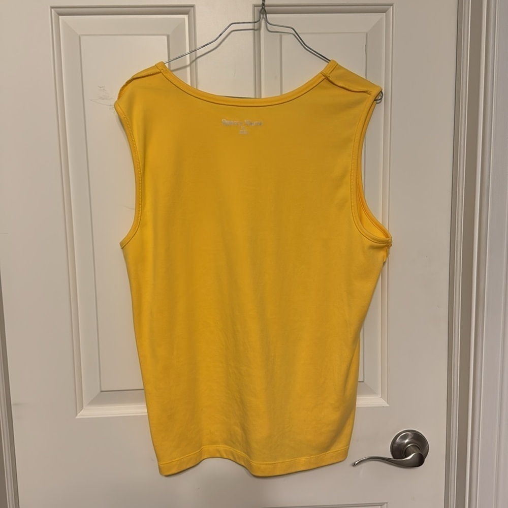 Rebecca Malone Lace Cut Out Cardigan with Matching Yellow Tank Both Sz XL - Picture 5 of 6